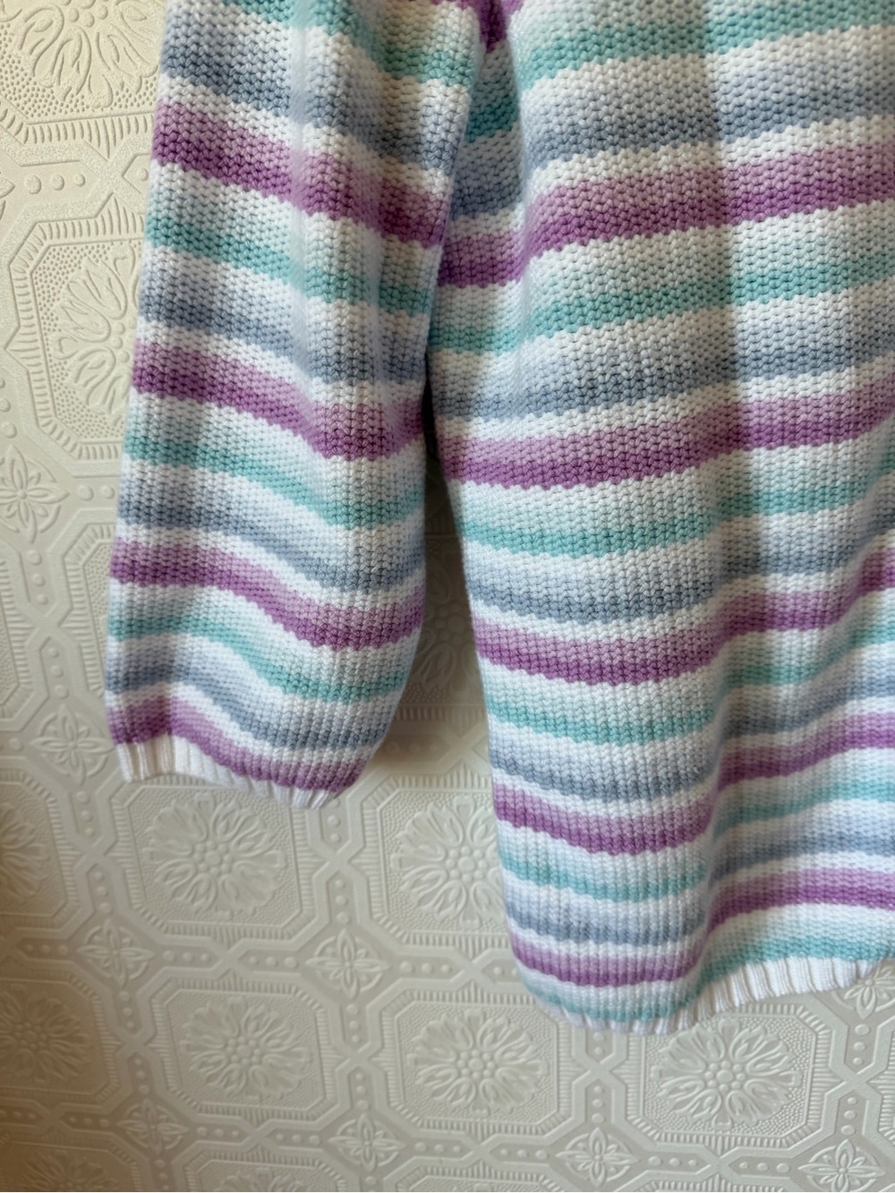 Liz Claiborne Lizwear Striped Pastel Button Down Cardigan Size XL - Picture 5 of 6